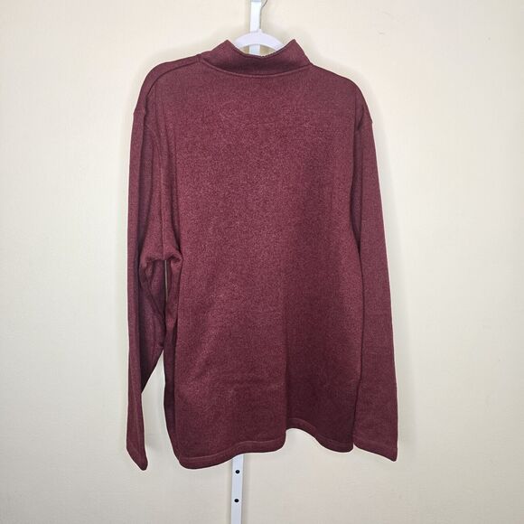 Wrangler Authentics Men's Size 2XL Dark Red 1/4 Zip Pullover Sweater - Picture 2 of 13